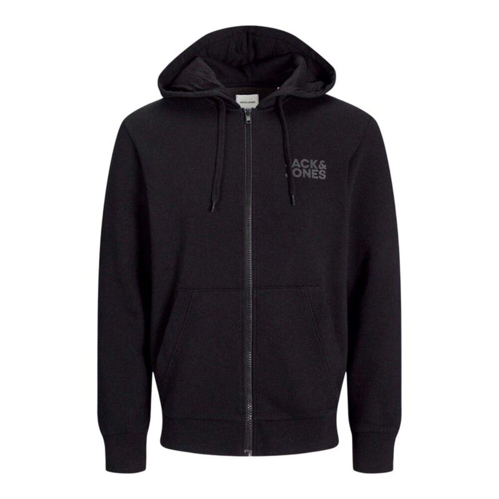 Jack And Jones Mens Logo Full Zip Hoodie / Black